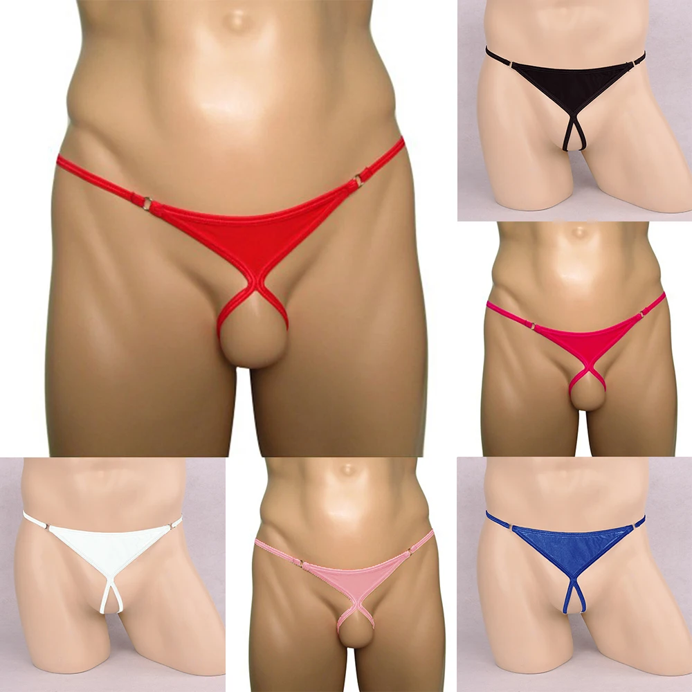 

Soft Breathable Thongs Strings Bikini Underwear Cuecas Underpants Erotic Lingerie Gay Hombre Jockstraps Mens Open Crotch