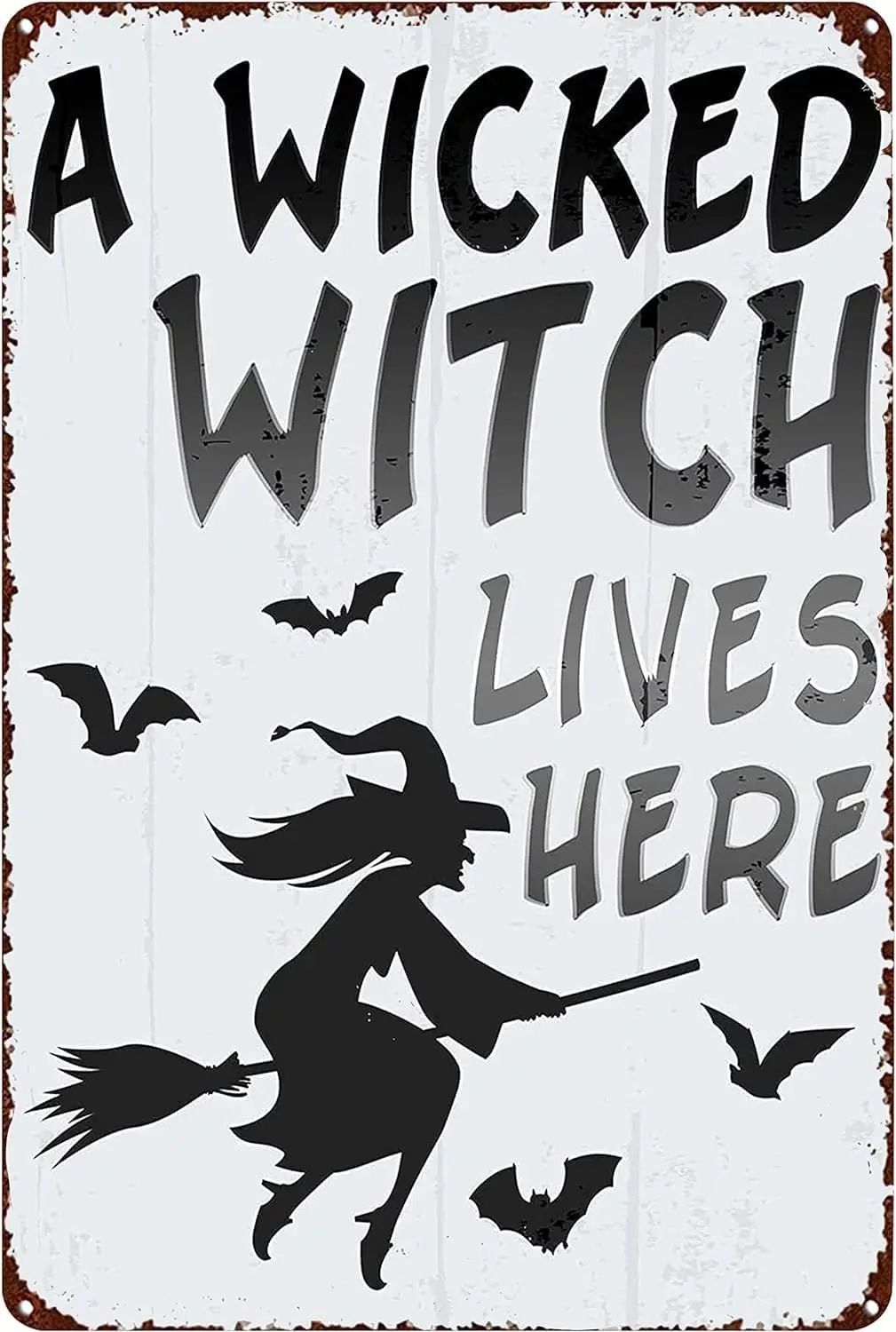 Металлический жестяной знак «Плохая Ведьма», живет здесь, Ретро стиль, панель, гостиная, ванная комната, кухня, домашнее искусство, настенное украшение, налет, подарок