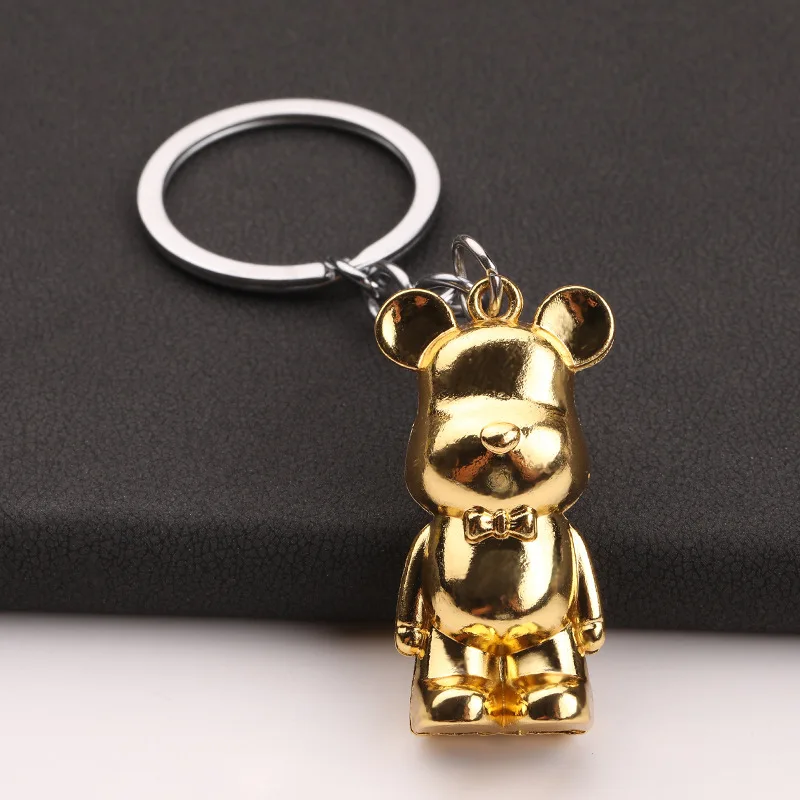 Creative Metal Bear Exquisite Keychain Exquisite Cute Car Pendant Keyring Bag Stylish Accessory Fashion Portable Key Chain Gift