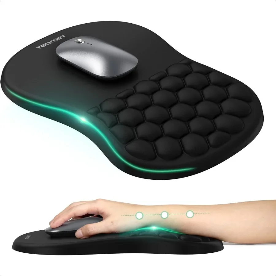 

Ergonomic Mouse Pad with Wrist Rest Soft Mousepad with Massage Design Memory Foam and NonSlip PU Base for Pain Relief Gaming Mo