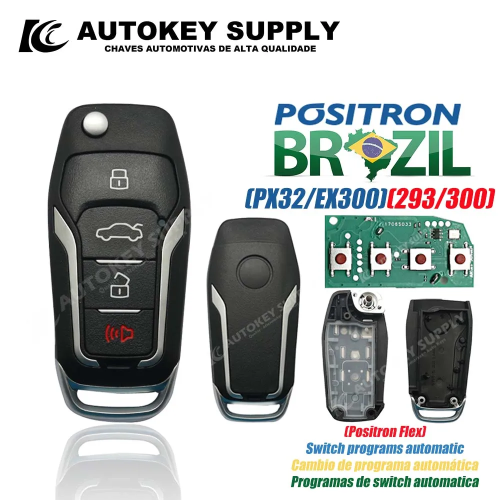 Autokeysupply AKBPCP113AT Brazil Positron Flex Double program  (293/300) Burglar Alarm Control With Battery Clip For Ford