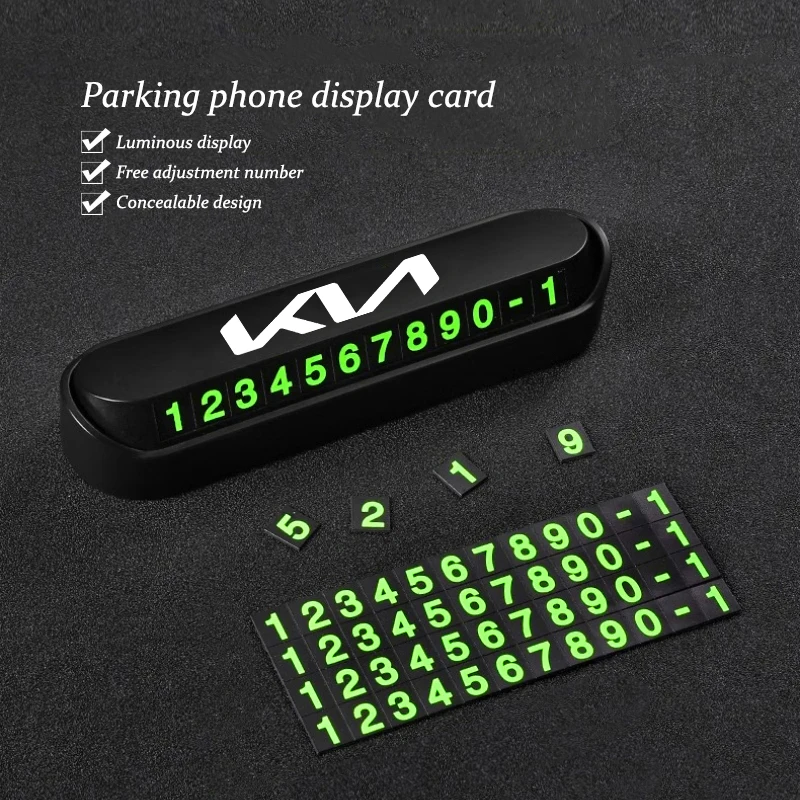 ملحقات بطاقة رقم الهاتف لوقوف السيارات المؤقتة لكيا EV6 ستينغر ريو سورينتو بيكانتو Ceed Borrego Syros K5 Sonet Optima