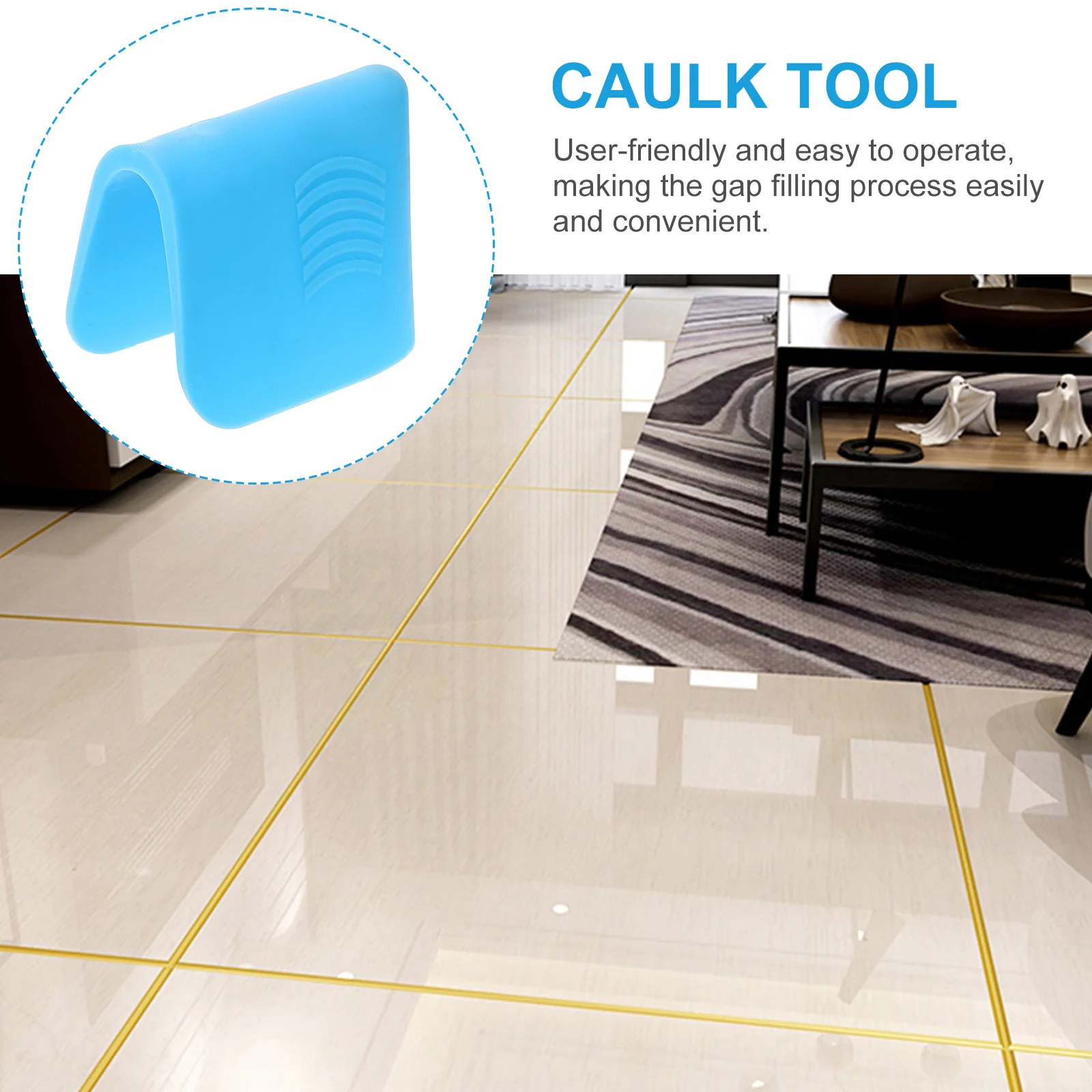 Outil de calfeutrage de coulis, outil de finition de scellage de carrelage de sol bleu réutilisable, applicateur de lissage de calfeutrage polyvalent, outils de scellage de coulis
