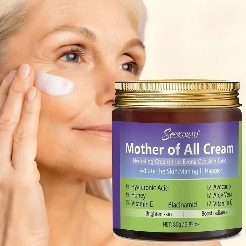 Crema hidratante unificadora del tono de piel, HA+Miel+Vitamina E, rostro/cuello, para todos los géneros, 80g/2.82oz, para todo tipo de piel, cuidado diario matutino