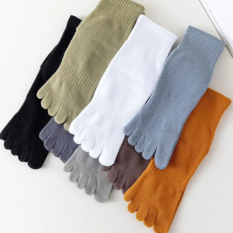 

Five-finger Socks Split-toe Men Middle Tube Toe Socks Breathable Cotton Socks Set