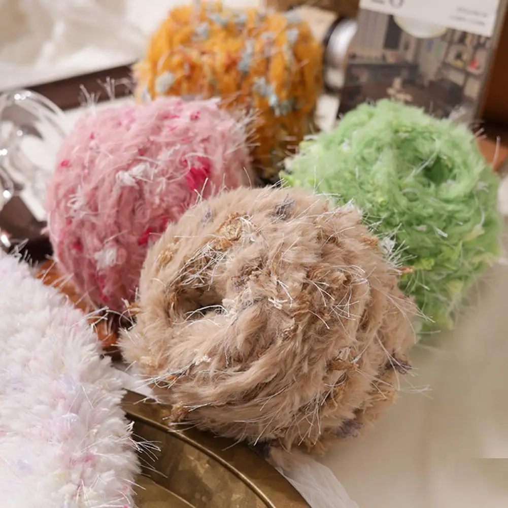 33M Faux Fur Blend Yarn Soft Fuzzy Faux Mohair Yarn Crochet Knitting DIY Sweater Scarf Hat Weaving Yarn Colorful Craft Yarns