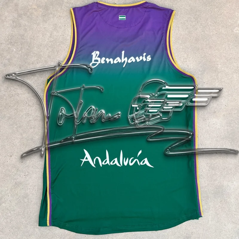 

24/25 Испанский модный спортивный жилет, быстросохнущая футболка свободного кроя без рукавов в уличном стиле Malaga для баскетбола и бега