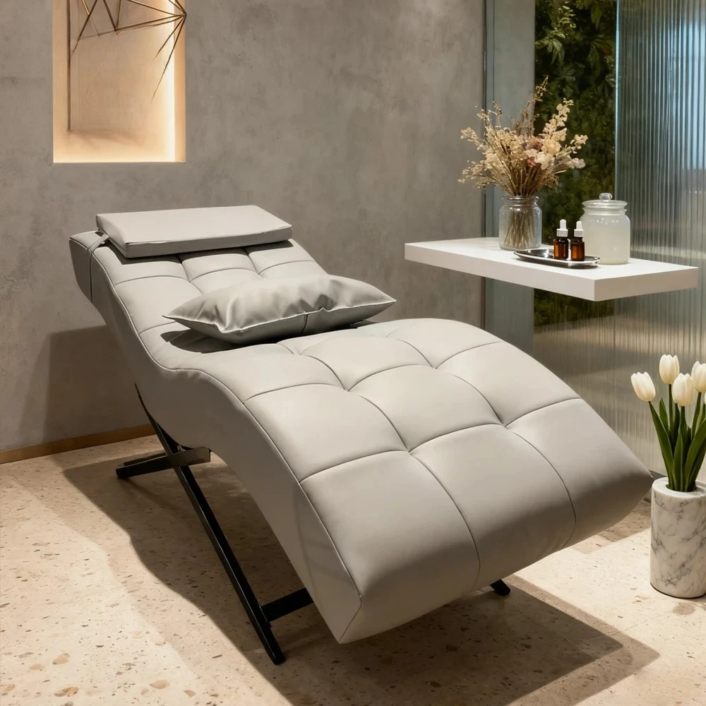 Gold Base Metal Massage Bed Facial Spa Bed Eyelash White Cosmetic Treatment Tables Beds for Tattoo