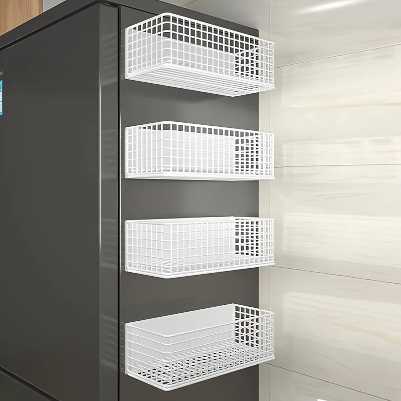 Estante de almacenamiento lateral magnético, estante de especias sin instalación de taladro para refrigerador y lavadora, 1 ud.