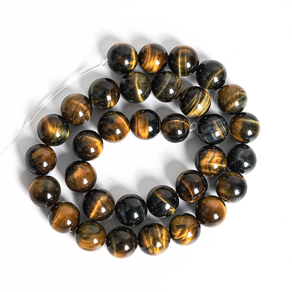 

Natural Tiger Eye Round Loose Beads Yellow & Blue 4/6/8/10/12mm Gemstone for Jewelry Making Wholesale Craft Beads