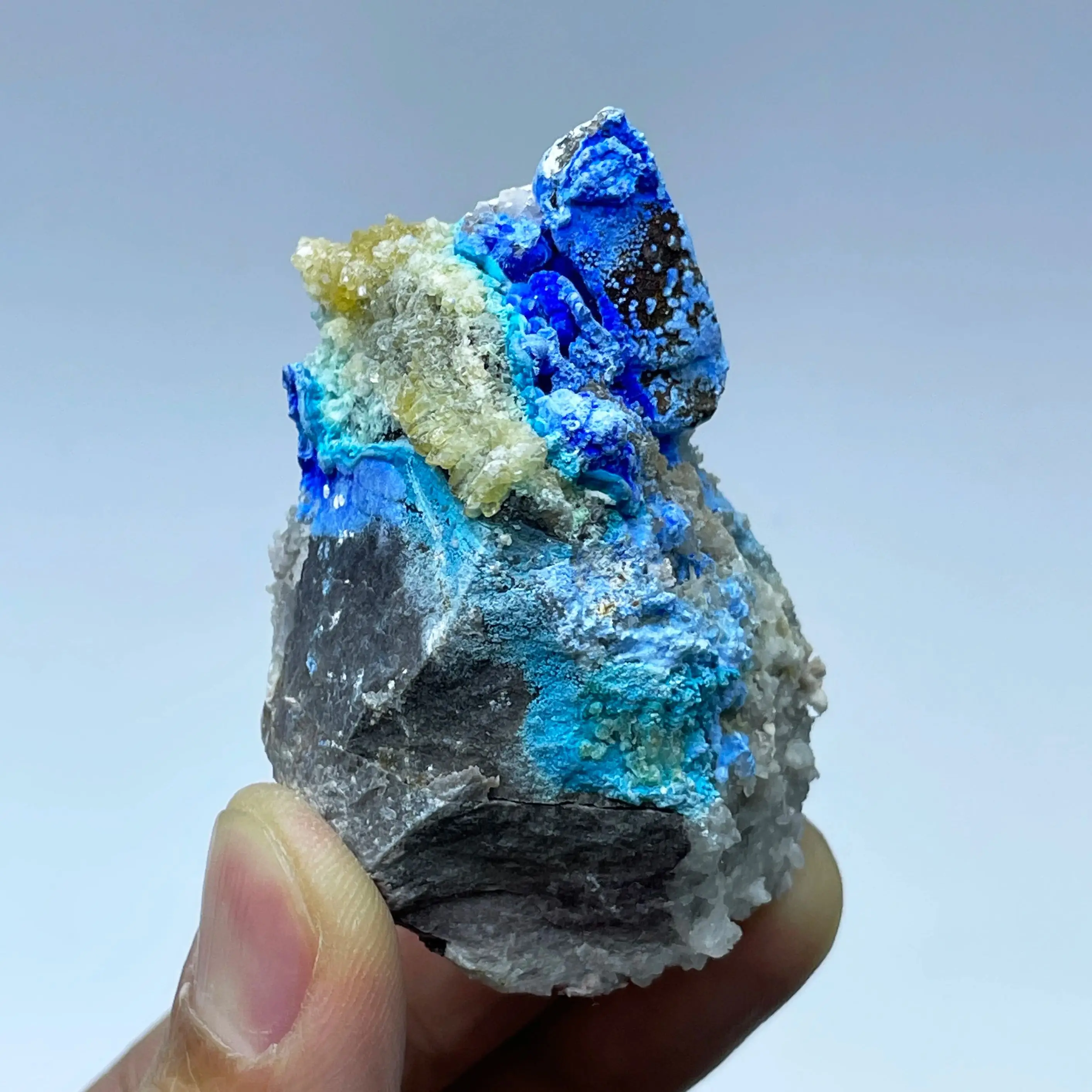 Natural Raw Fluffy Cyanotrichite Mineral Specimen Quartz Healing Stone Home Decor Rock China GuiZhou