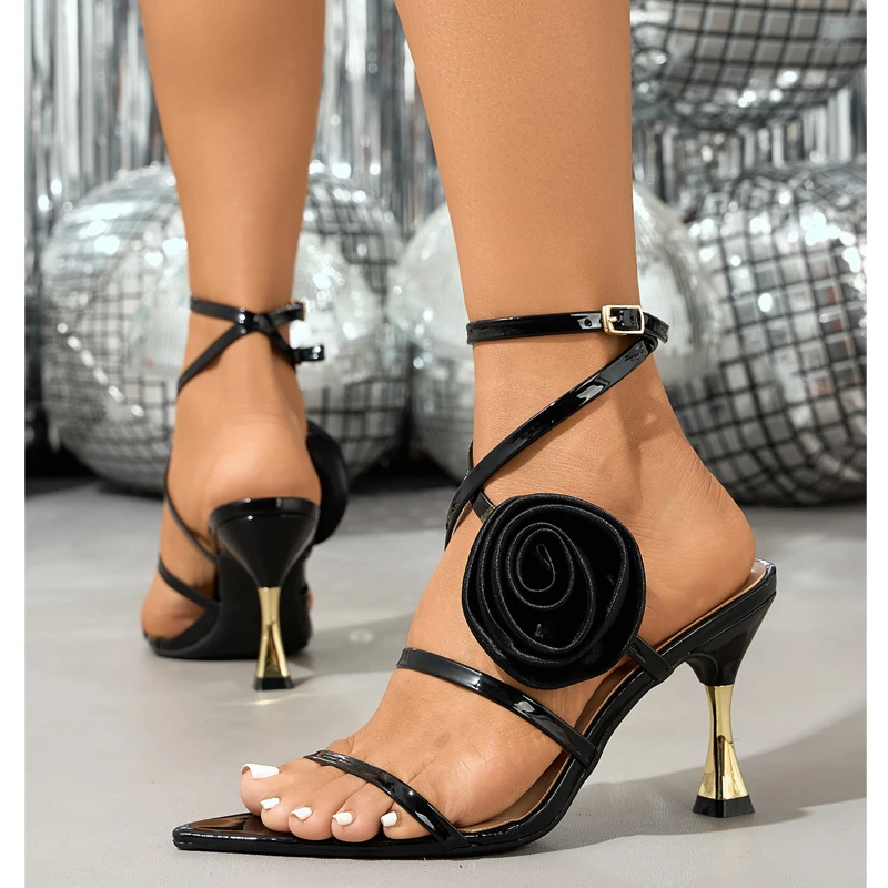 

Eilyken дизайнерские женские сандалии с узким ремешком и пряжкой, модные летние туфли на высоком каблуке с острым носком, вечерние свадебные туфли