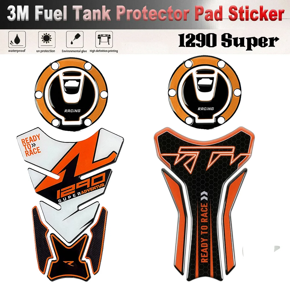 Motocicleta Tank Pad Covers Protector, 3D Adesivos, KTM DUKE 1290, Super Aventura, Superduke GT R S T, 2020, 2022, 2023