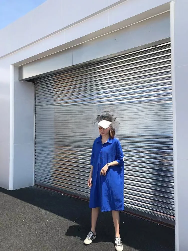 T-shirt d'été pour femmes, grande taille, Dr ort Sve Midi Dr Bla, longueur aux genoux, col irt, coupe confortable