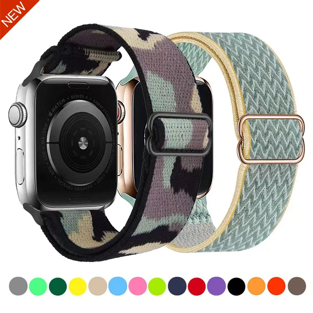 

Nylon Loop Band For Apple Watch 49mm 46mm 45mm 44mm 41mm 42mm 40mm Adjustable replacement Bracelet iwatch Ultra 9 8 7 6 5 4 3 SE