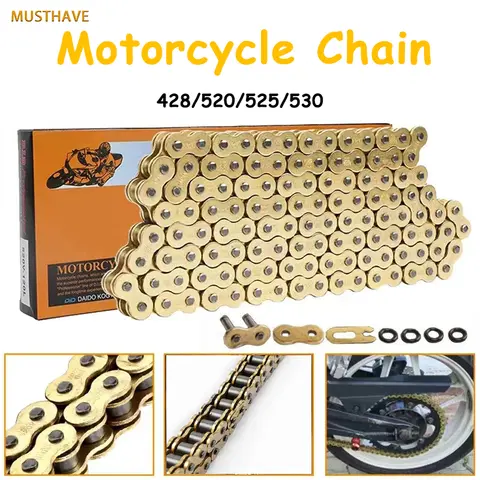 Universal Motorcycle Chain Oil Seal Chain DID O-Ring 520 525 530 428 Chains 120 136 Links for ATV Quad MX Enduro Motard Racing
