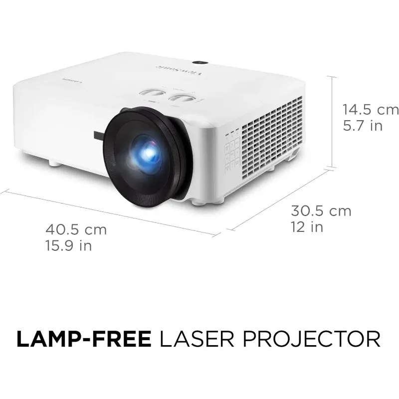 ViewSonic LS921WU 6000 Lumens 1200p Short Throw Laser Projector High Brightness for Home Theater 1.1x Optical Zoom Auto Keystone