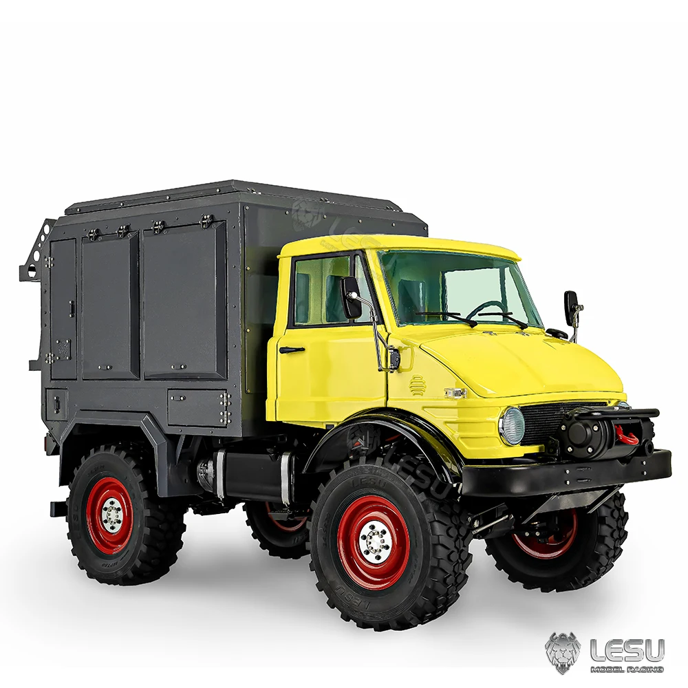 LESU 1/10 RC Metal Crawler Painted Assembled Off Road Rear Bucket U406 with Light Sound Group Recreational Vehicle Toy Model