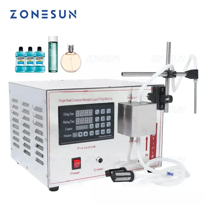 ZONESUN GZ-YG1 Automatic Magnetic Pump Filling Machine Alcohol Hydrogen Peroxide Essential Oil Liquid Bottle Filling Machine