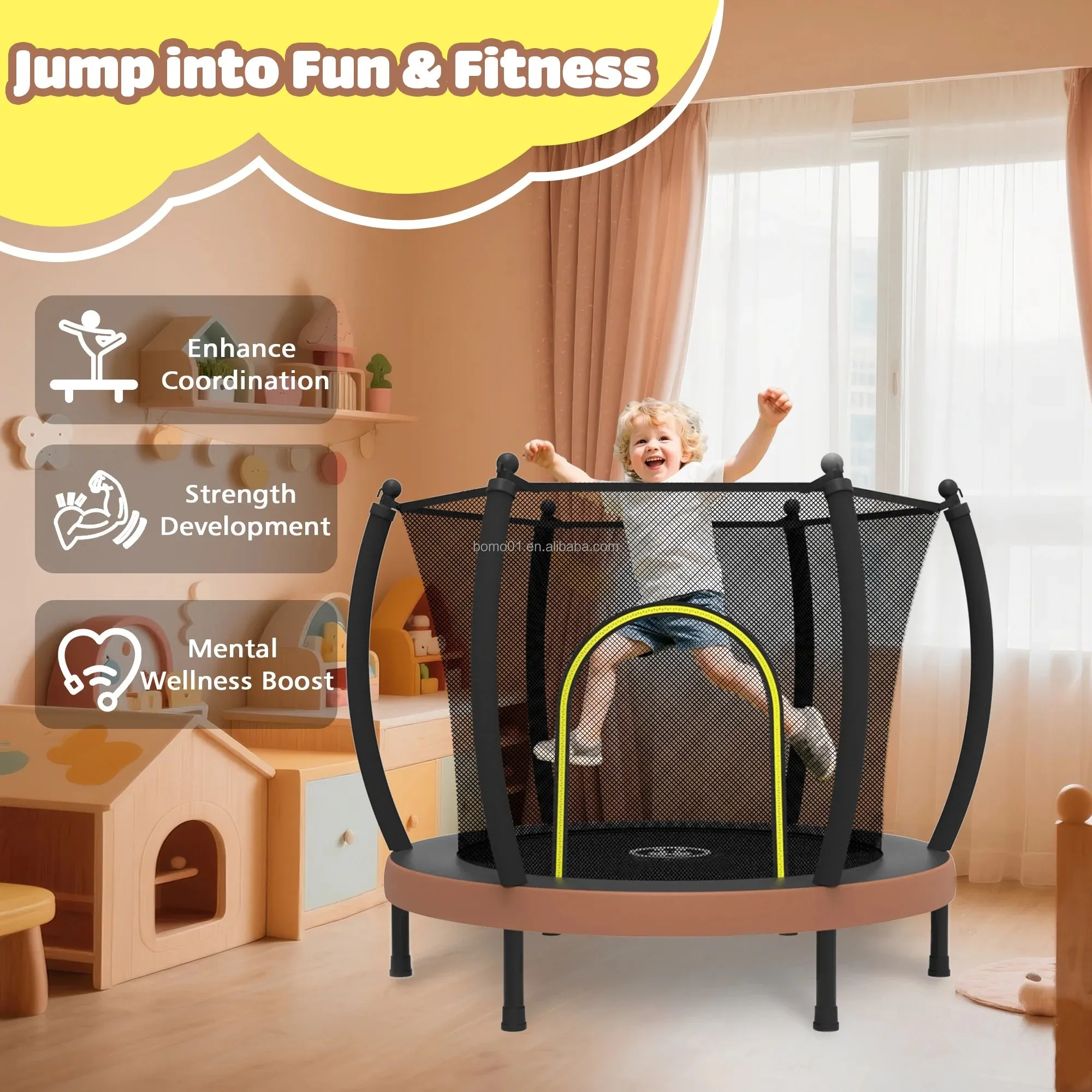 Zoshine 60inch Outdoor Sports Trampoline Customizable Size Fitness Supplies Toy for Children Home Applied