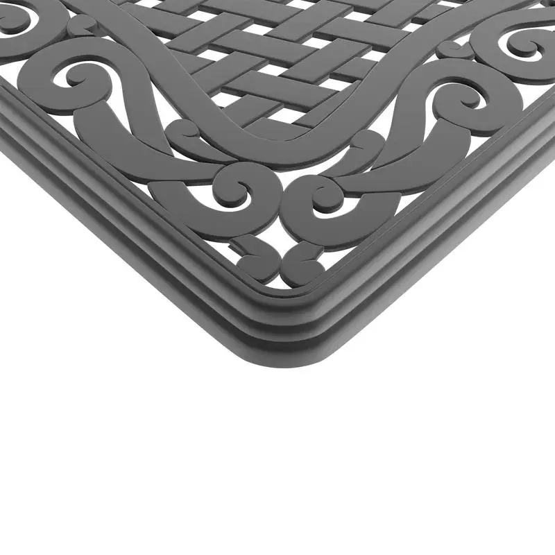 7피스 전천후 주조 알루미늄 다이닝 세트, 회전 의자 6개 및 직사각형 테이블, 블랙 프레임