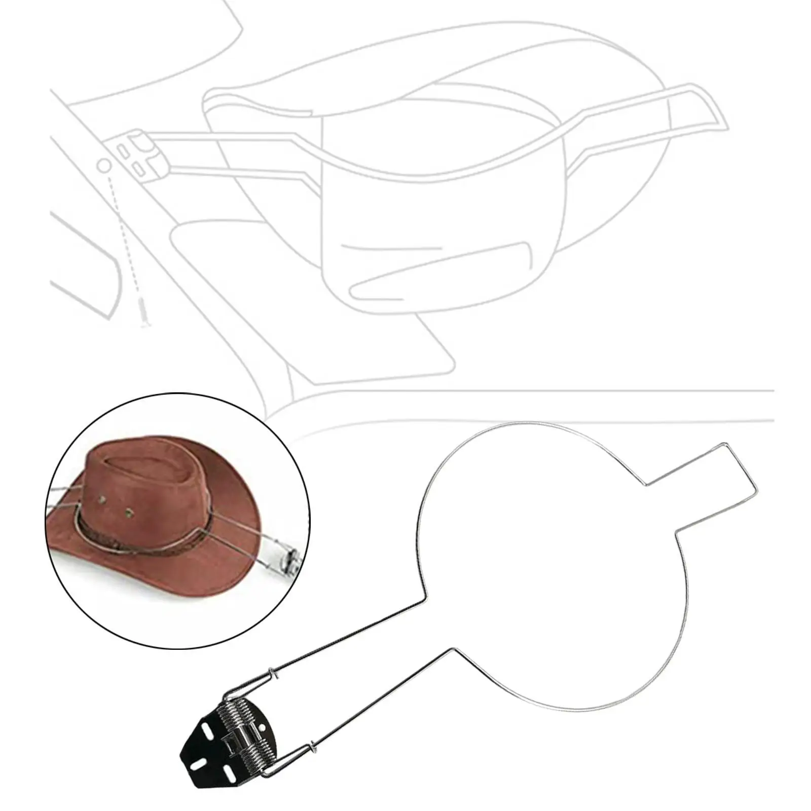 Stainless Steel Cowboy Hat Holder Spring Loaded Hat Rack for Car