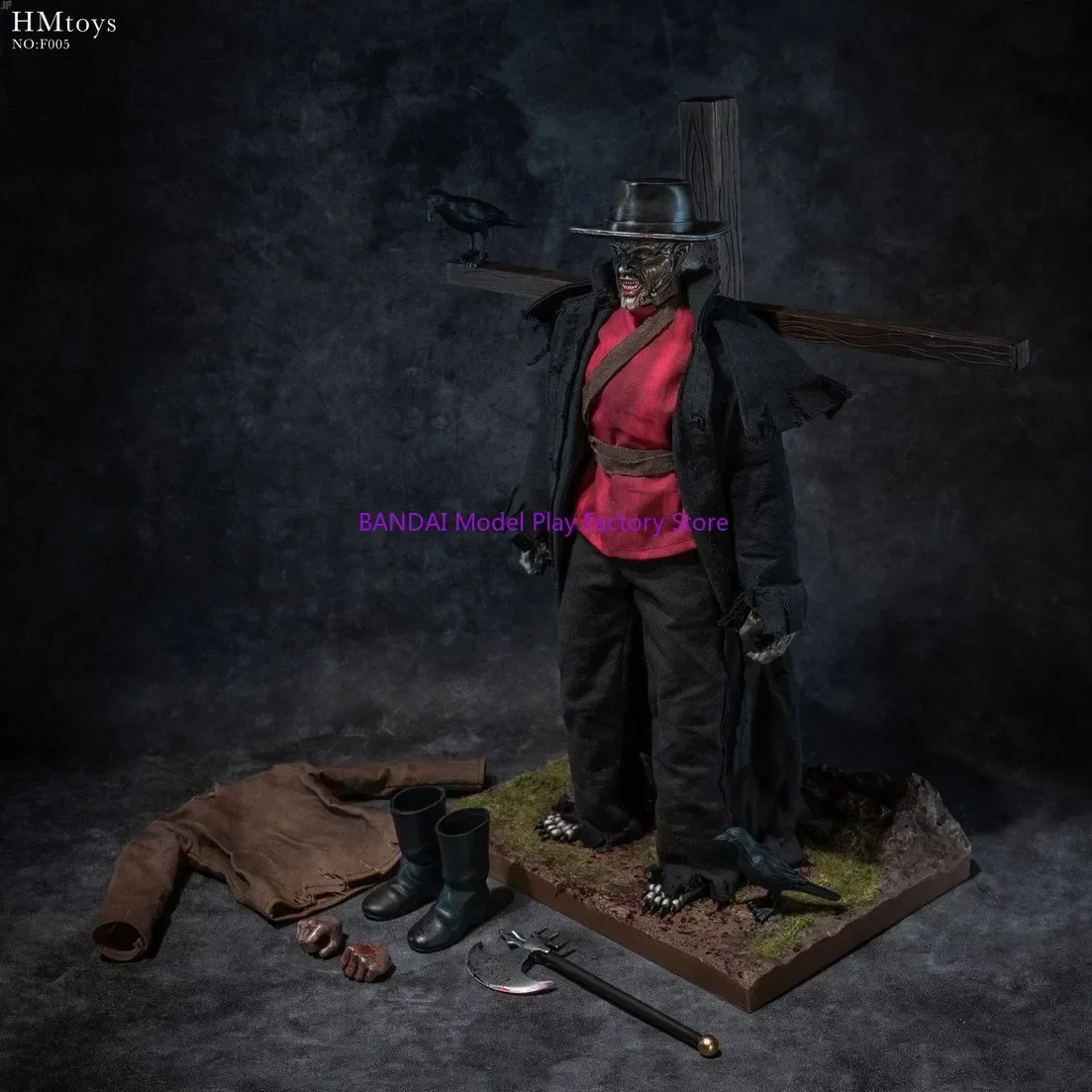Original HMTOYS F005 1/6 Movable Skull Head Action Figure Jeepers Creepers Horror Movie Simulation 12