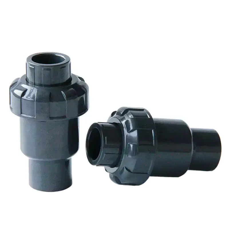 1PCS 20/25/32/40/50/63mm Dark Grey UPVC Non-return Flap Valve Plumbing System Parts Water Tube Connector Non Return Check Valve