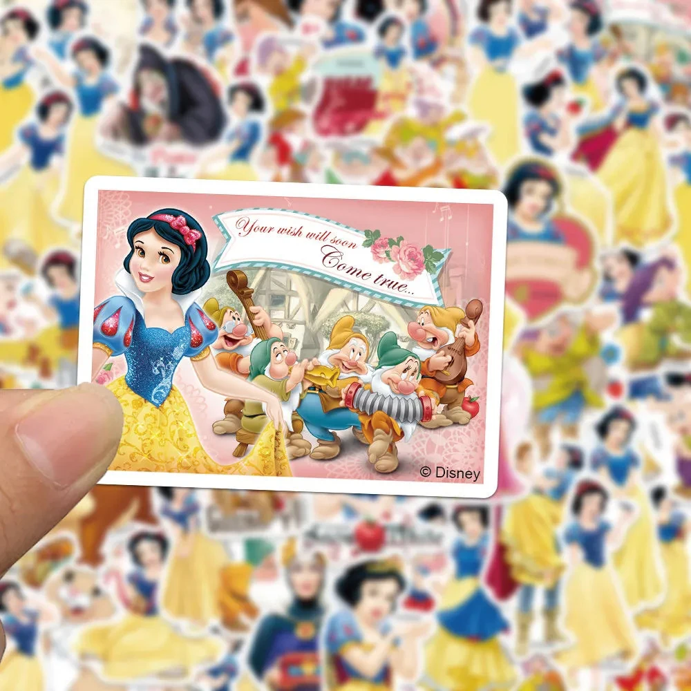 10/30/50pcs Cute Disney Anime Snow White Cartoon Stickers Aesthetic Princess Girl Decals DIY Suitcase Notebook Phone Sticker Toy