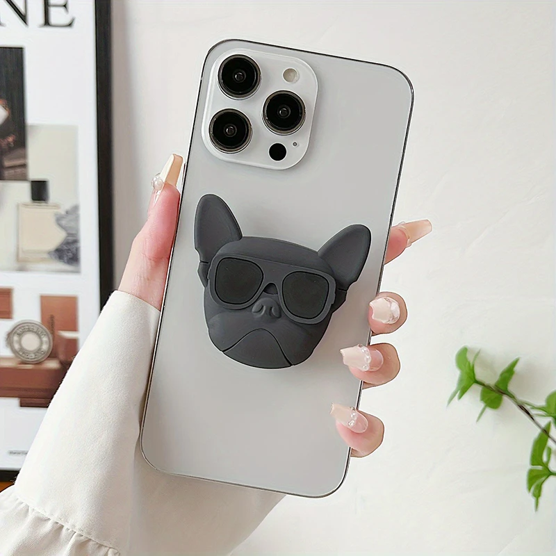 

Korean Cartoon 3D Bulldog Phone Stand Socket Holder Grip Trendy mobile phone accessories Applicable For Xiaomi Samsung Case