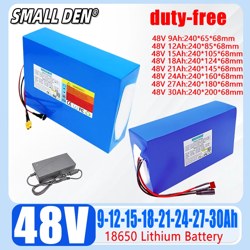 

48V 9Ah 12Ah 15Ah 18Ah 21Ah 24Ah 27Ah 30Ah 18650 Lithium battery pack 16S10P 2500W High power With BMS For E-motorcycle scooter