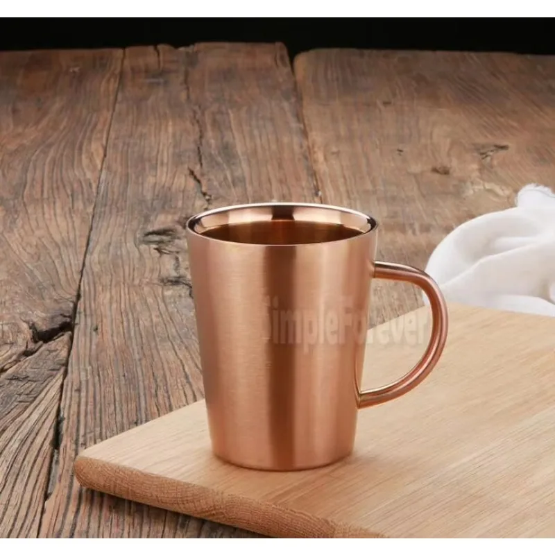 60pcs/lot Fashion 320ml 12oz Vacuum Cups Stainless Steel Mug Double Wall Beer Cup Insulated Milk Thermo Coffee Mug with Handles