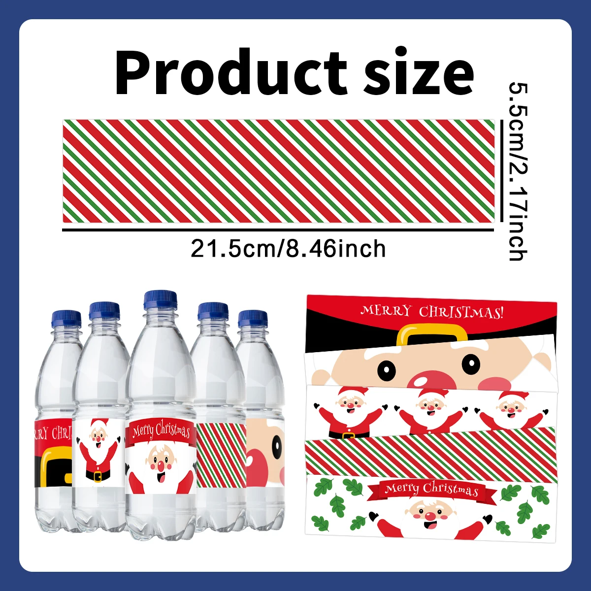 15 قطعة ملصقات زجاجة ماء عيد الميلاد-شارات عيد ميلاد سعيد سانتا كلوز ، ملصقات للبهلوانات ، أكواب ، ديكور تغليف هدايا عيد الميلاد ذاتية الصنع