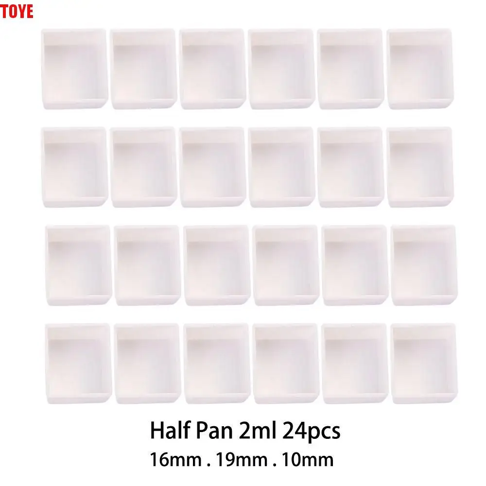 

6/12/24/48pcs White Artists Plastic Half Pans Paint Palette Watercolor Paint Grid Painting Supplies Art Supplies