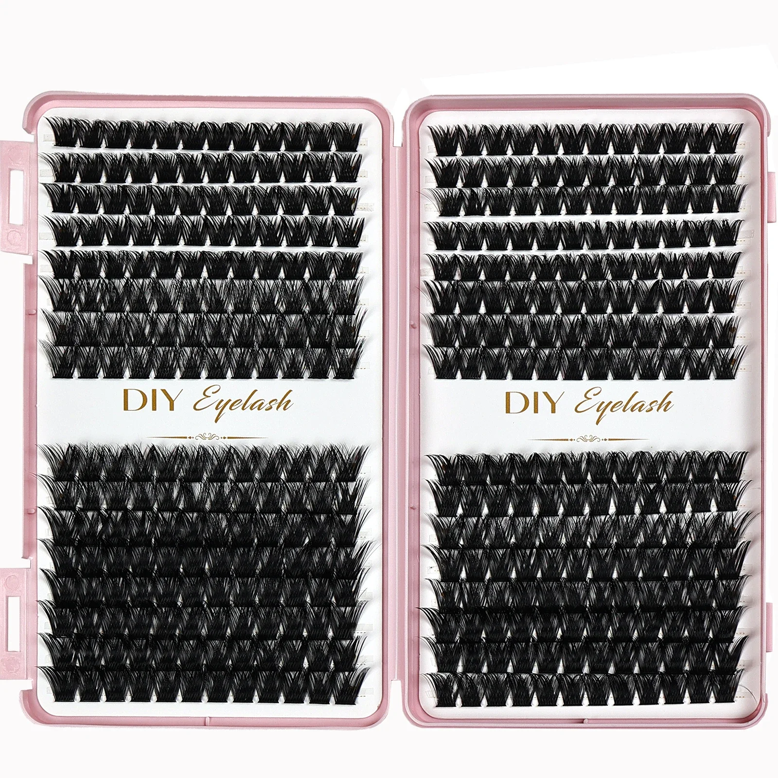 Individual Lashes 10-14mm 384pcs Cluster Lashes Natural Look Mixed Tray DIY Eyelash Extension Volume Clusters Eyelashes