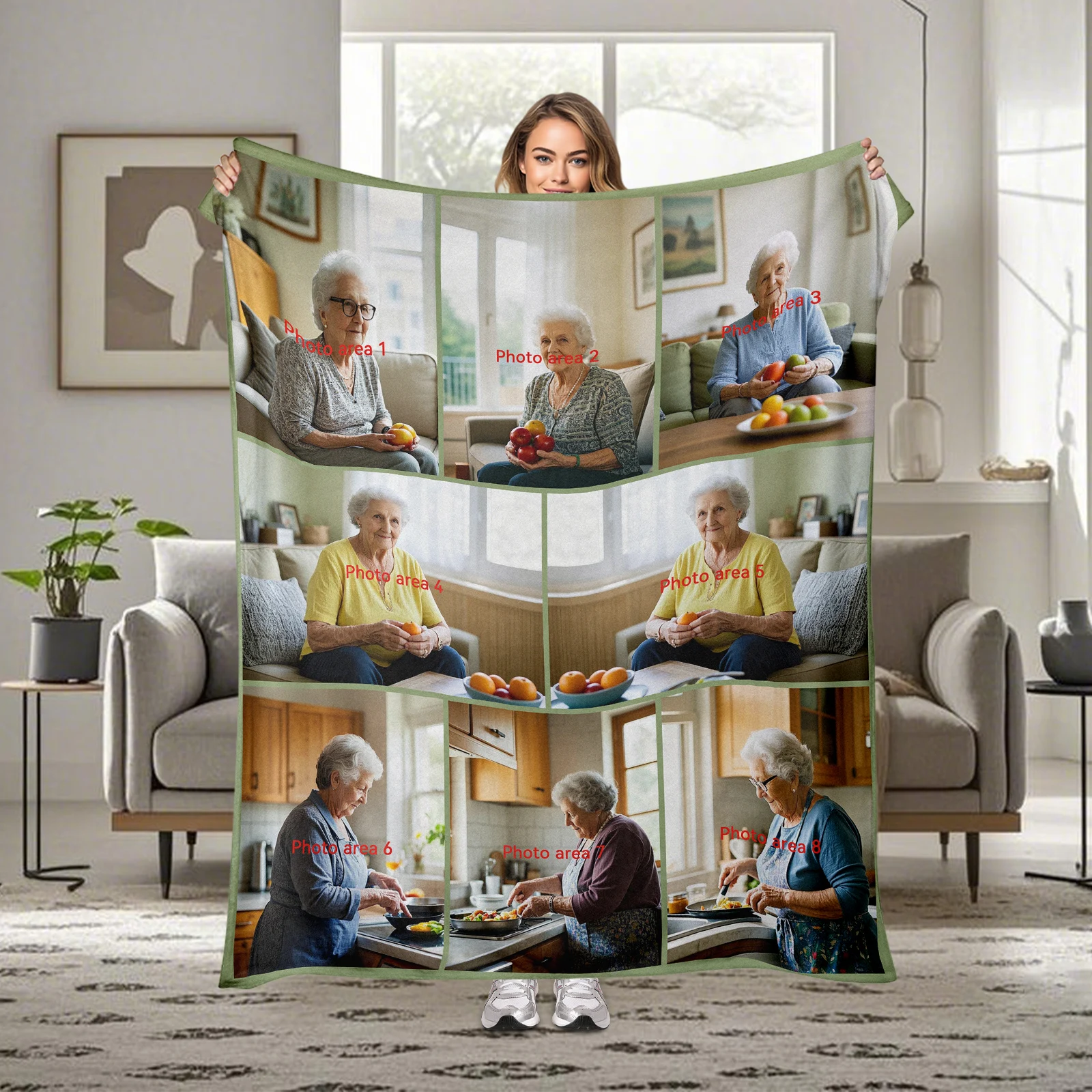 Customizable With 8 Photos Family Bond Blanket Perfect For Grandmother Add Meaningful Photos Spread Warmth