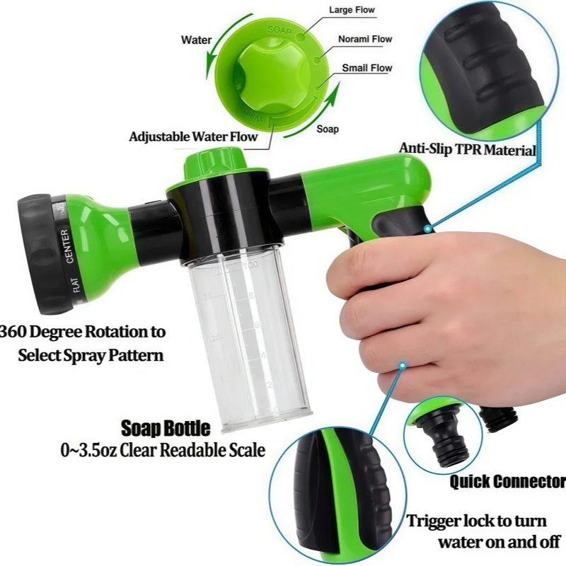 1pcs High Pressure Auto Foam Lance Water Gun with 3 Grade Nozzle Jet Car Washer Portable Tool