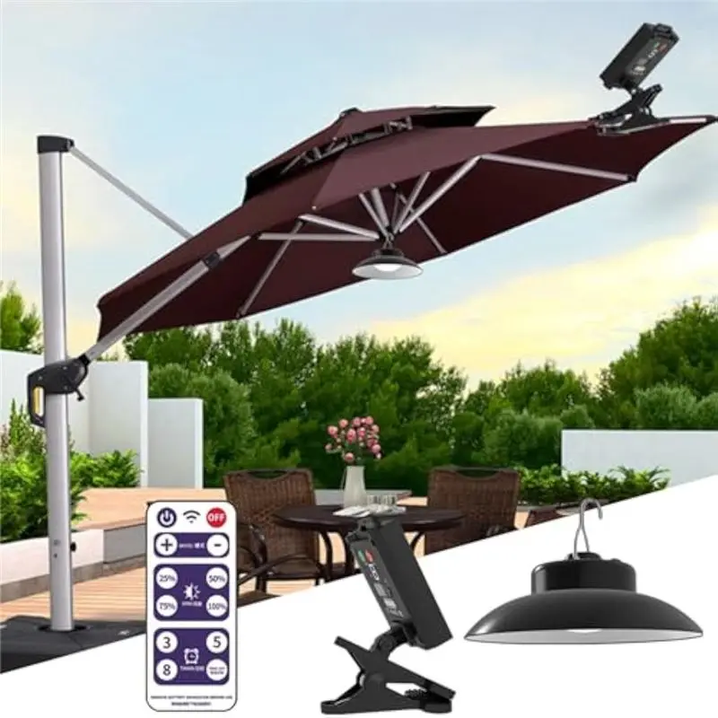 ABUL-Warm Solar Outdoor Umbrella Light, Timer Remote Control, Umbrella Light Outdoor Garden Solar Garden Umbrella Light LED Dura