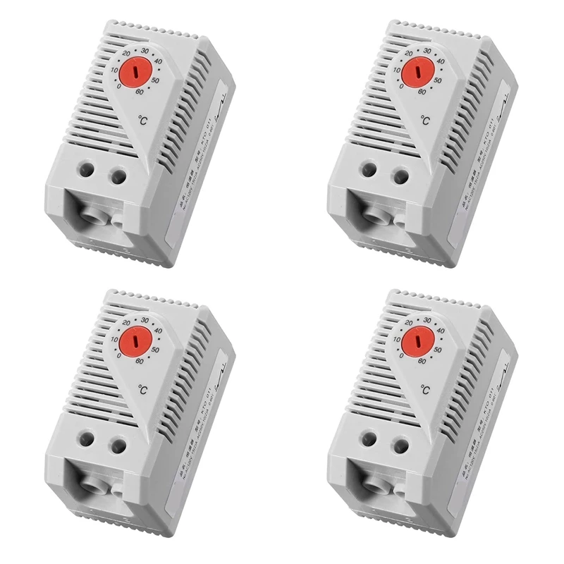 

4X Mechanical Thermostat, KTO011 0-60Celsius Adjustable Compact Normally Close(N.C) Temperature Controller Switch,Red