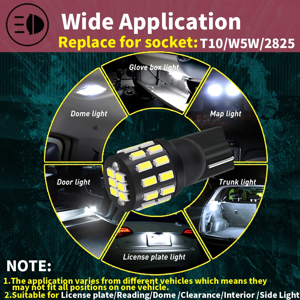2PCS W5W LED T10 Bulb 12V 2825 Car Side Marker License Plate Lamp for Mazda 3 6 CX-5 323 5 CX-5 2 626 Spoilers MX-5 CX-5 view 4