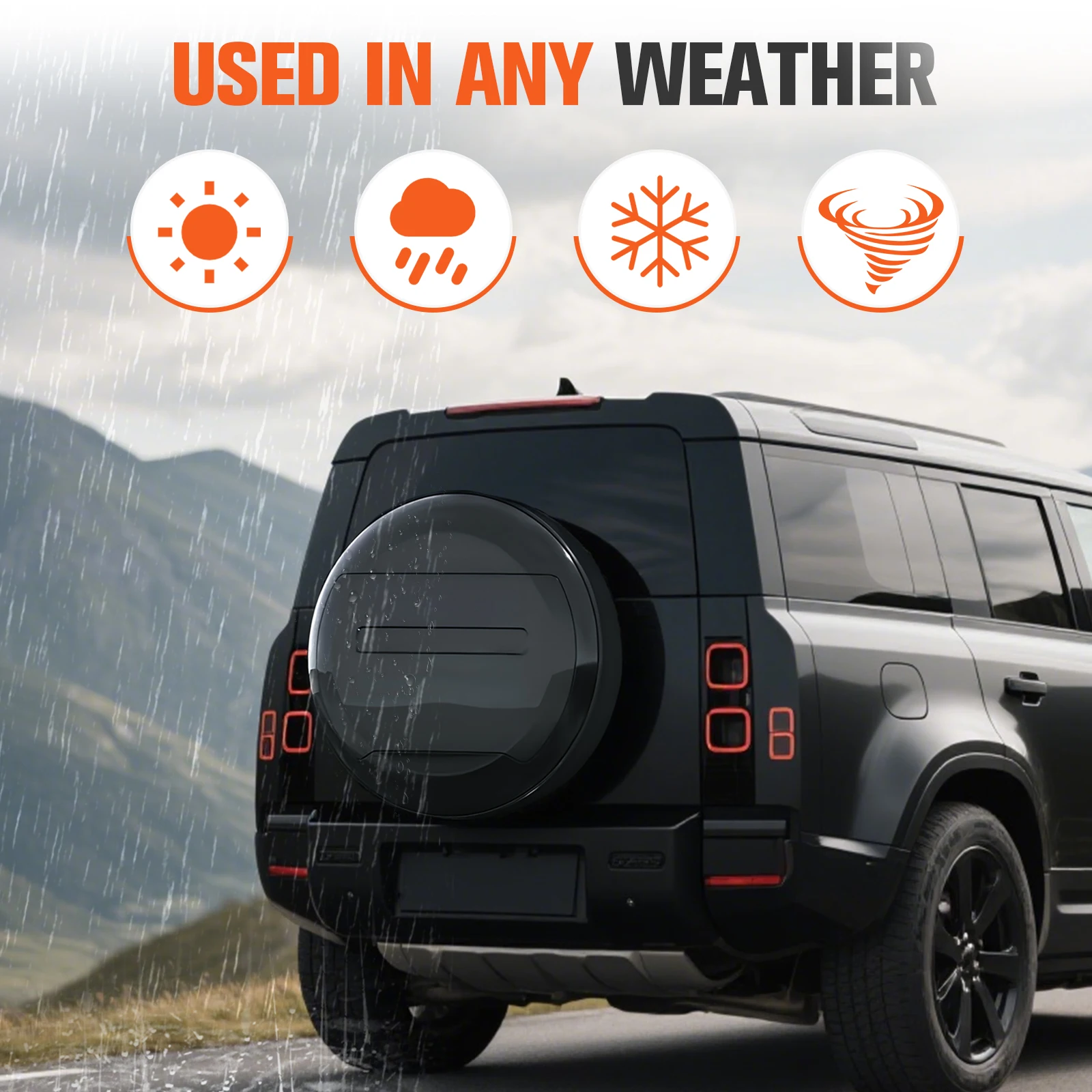 

Car Rear Spare Tire Protective Cover Car Exterior Accessories Car Wheel Tire Cover for Land Rover Defender 90 110 130 2000-2025