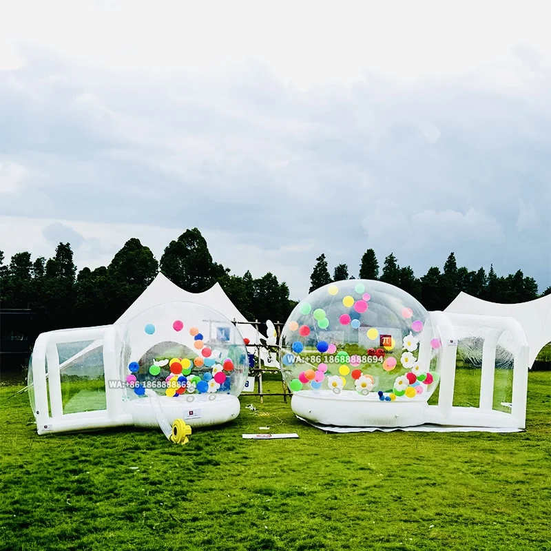 【JINLI TOYS】 Inflatable bubble house PVC tent inflatable balloon bubble house transparent tent with 8 accessories free shipping