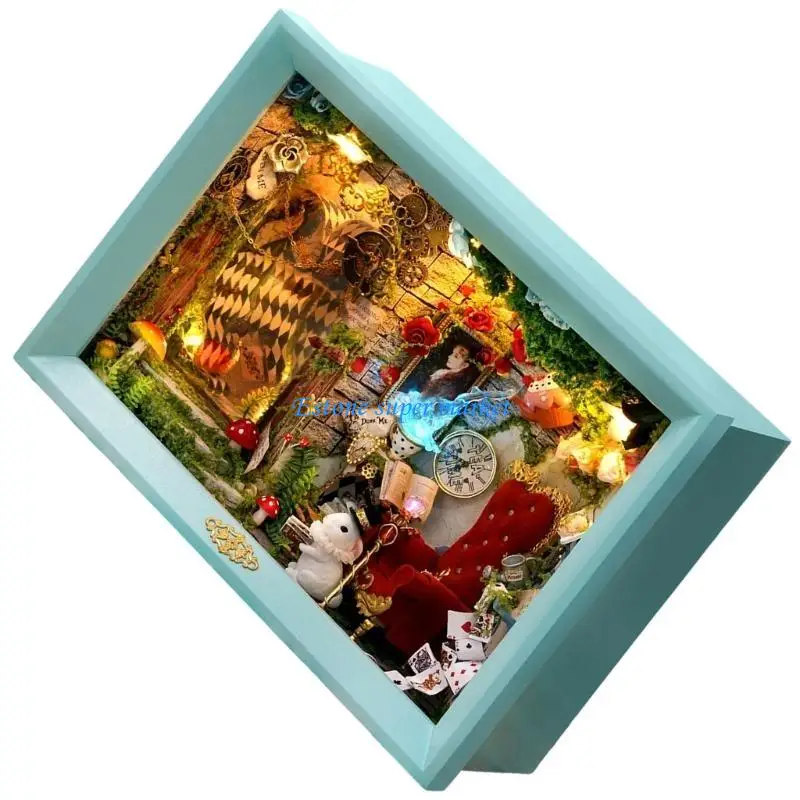 

090B Natural Miniature House Craft Kits Safe Wooden Frame Building Set For Children