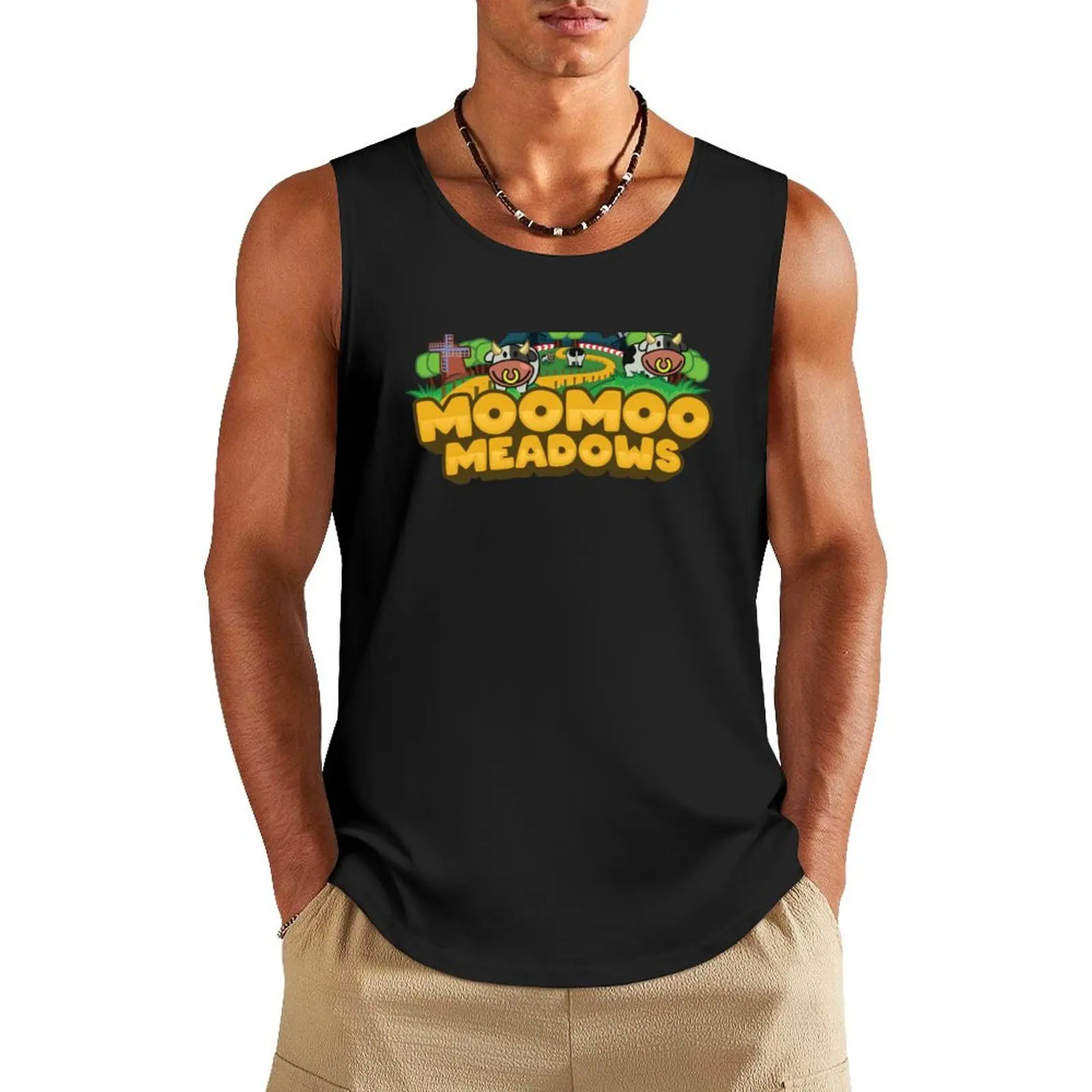 Moo Moo Meadows Tank Top sleeveless shirts T-shirts men sleeveless gym shirts male