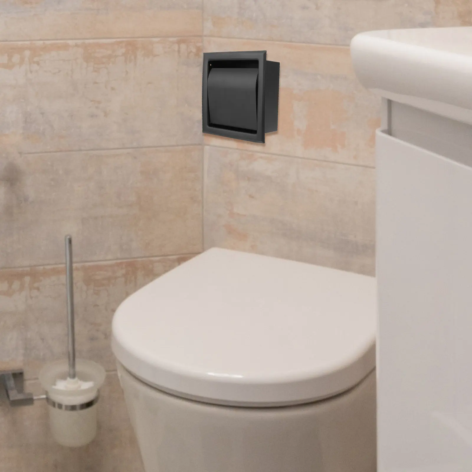 

1Pcs Premium Stainless Steel Roll Paper Holder Embedded- Toilet Tissue Rack for Bathroom Neat Clean Paper Towel Storage