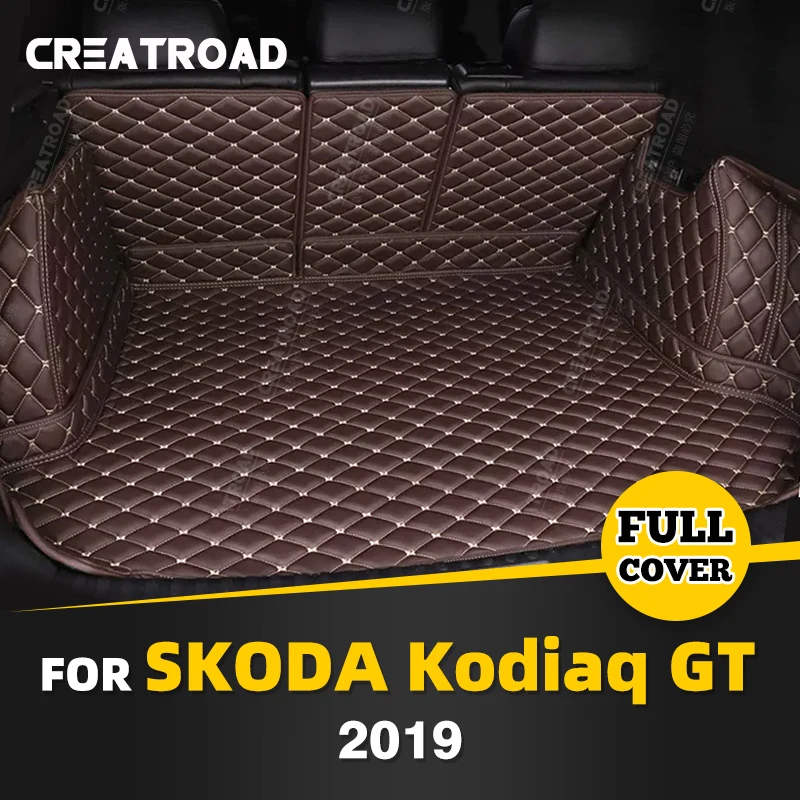 

Auto Full Coverage Trunk Mat For SKODA Kodiaq GT 2019 Car Boot Cover Pad Cargo Liner Interior Protector Accessories