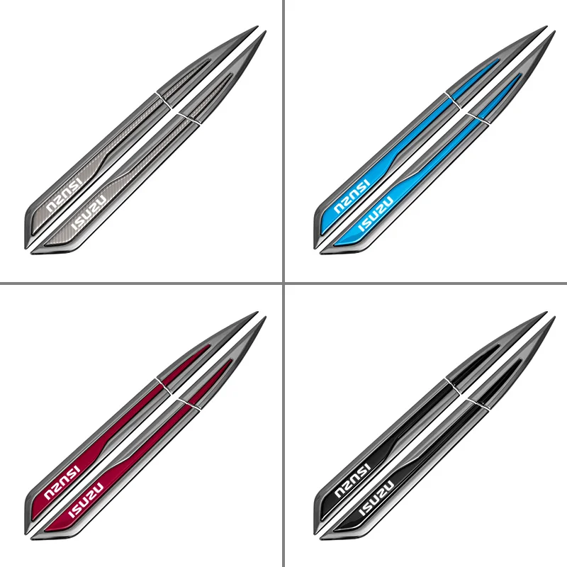 Badge de lame latérale de garde-boue de porte de voiture, 2 pièces, autocollant métallique de protection de carrosserie de voiture pour Isuzu D-MAX, accessoires de voiture de sport
