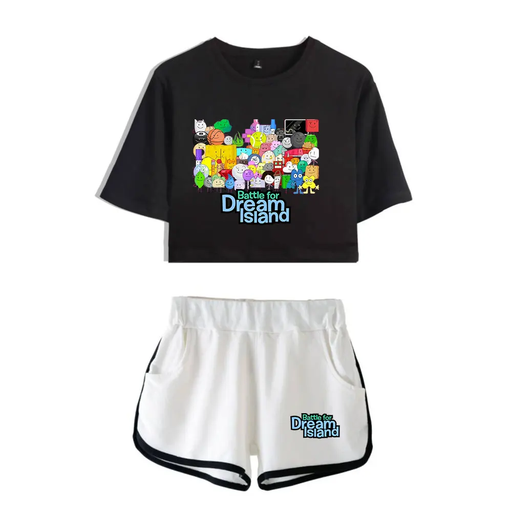 Jacknjellify BFDI Battle For Dream Island Merch Shirts Streetwear Fashion Two Piece Set Shorts+Lovely TShirt Harajuku Women Men 