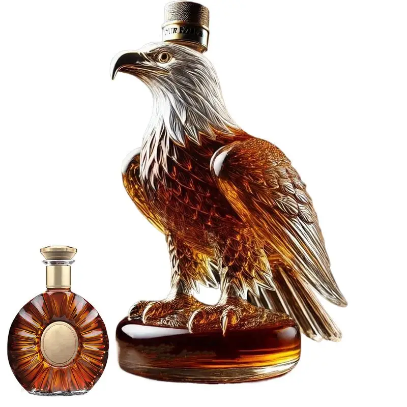 small Eagle Liquor Decanter Dad Husband Glass Whiskey Decanter Bottle Exquisite Eagle Liquor Bottle Fun Home Decor for Holidays