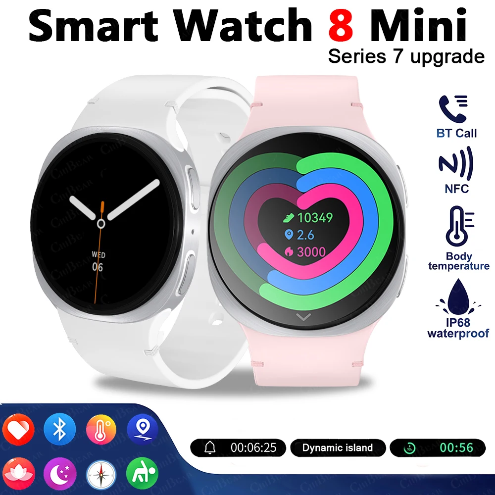

2025 New Watches 8 Mini GPS Track Smart Watch For Men Women Health Sport AMOLED Heart Rate Bluetooth Call Waterproof Smartwatch